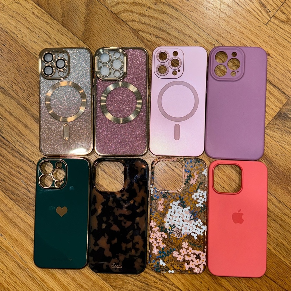 kate spade Pink Purple Glitter Magnetic iPhone Case Bundle